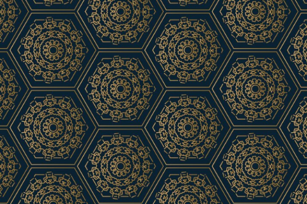 bee flower Islamic pattern